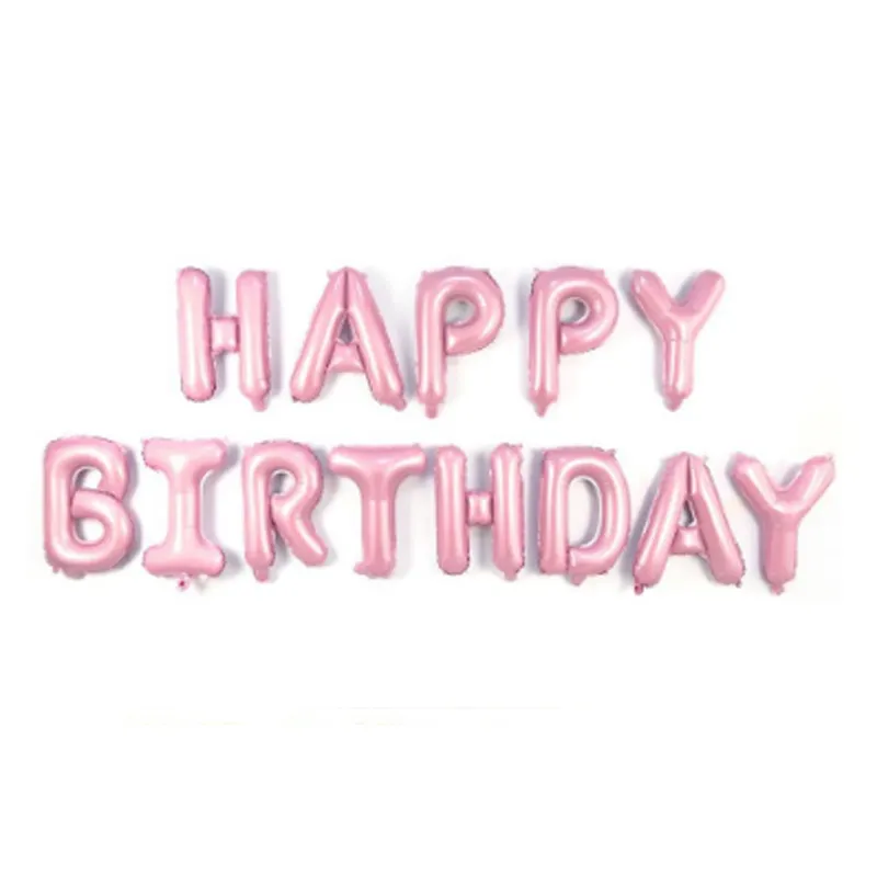 Balões de 16 polegadas de feliz aniversário, conjunto de letras de filme de alumínio para decoração de festa de bebê