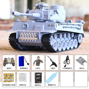 1/18 Venta caliente China 99G <span class=keywords><strong>Sherman</strong></span> Army 2,4G RC <span class=keywords><strong>Tanque</strong></span> con vibración Humo Balas de lanzamiento <span class=keywords><strong>Tanque</strong></span> de batalla Juguetes militares para niños - Product Image 6