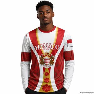 Monaco Original Football à manches longues motif d'impression personnalisé maillot d'entraînement de football à manches longues à séchage rapide T-shirts haut de course t-shirt - Product Image 3