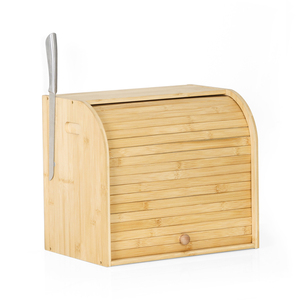 Boîte à <span class=keywords><strong>pain</strong></span> en bambou à 2 niveaux avec couvercle roulant et couteau pour <span class=keywords><strong>le</strong></span> <span class=keywords><strong>pain</strong></span> fait maison, pour <span class=keywords><strong>le</strong></span> comptoir de cuisine - Product Image 1
