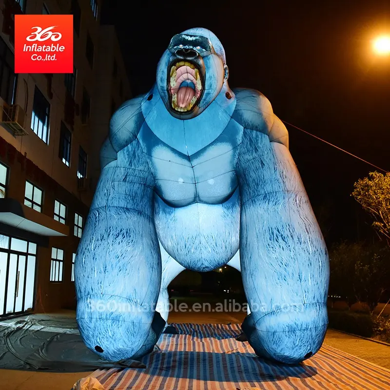 Publicité géante personnalisée à LED de 6M, un grand modèle de gorille pour la décoration, statue gonflable de plante de King kong gonflable