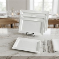 Vaisselle en mélamine de haute qualité, assiette rectangulaire blanche en mélamine pour restaurant, hôtel