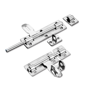 Loquet de porte en acier inoxydable avec serrure antivol, pêne de porte en bois à double tête, montage en surface, insertion gauche/droite - Product Image 5