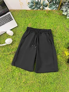 Shorts décontractés gris à séchage rapide avec cordon de serrage, tricotés, pour l'été, style décontracté ample et respirant pour garçons et filles - Product Image 3