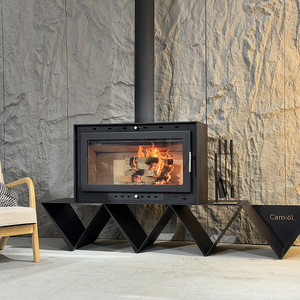 Stufa <span class=keywords><strong>a</strong></span> <span class=keywords><strong>Pellet</strong></span> in Ghisa dal Design Tradizionale, Ecologica e Durevole, con Alimentazione Automatica, Caminetto Idroautoportante per Ville - Product Image 5