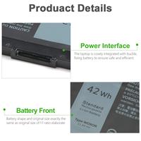Batterie de remplacement 42WH WDXOR 11.4V pour ordinateurs portables Dell Inspiron 13 7378 5000 5378 5368 15 7579 5567 5568 5578 7570 7569 Series
