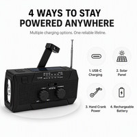 5000mAh Portable NOAA Alert Radio with USB Rechargeable Battery for Hurricane Season Preparedness