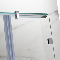 Moderne 3-delige frameloze glazen douchedeur op maat gemaakte douchecabine met waterdichte afdichtingsstrip