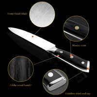 Couteau de chef Kiritsuke à manche Pakkawood professionnel de haute qualité en acier inoxydable à haute teneur en carbone de 8 pouces
