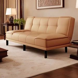 Sofá Cama de Cuero PU de Tres Plazas, Simple y Moderno, para Sala de Estar, Apartamento y Dormitorio, Plegable, Doble Uso, Muebles para el Hogar - Product Image 4