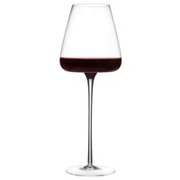Verre à vin en cristal sans plomb CnGlass - Design moderne de luxe, forme de flûte, fabriqué à la main, écologique, capacité de 650 ml, compatible lave-vaisselle