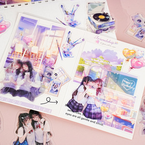 15 autocollants par paquet, <span class=keywords><strong>série</strong></span> Dream Chasing Years, autocollants décoratifs sur le thème de la jeunesse, pour filles du campus, décoration de vacances, matériau PET - Product Image 4