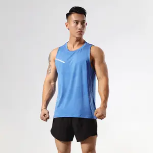 Camiseta sin mangas para hombre de talla grande con logotipo personalizado, ropa deportiva de entrenamiento sin mangas, chaleco de secado rápido para gimnasio, camiseta sin mangas con tirantes para hombre