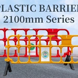 Barrière de sécurité routière Shunlu A034 2100 mm jaune/rouge en HDPE/PVC, protection IP65, pour parking - Product Image 6