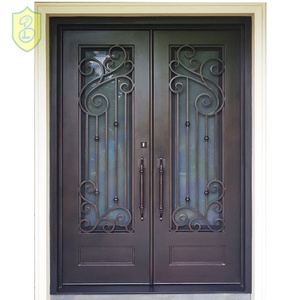 <span class=keywords><strong>Ventanas</strong></span> y <span class=keywords><strong>Puertas</strong></span> Francesas de Hierro Forjado Estilo Europeo con Paneles de Vidrio - Product Image 5