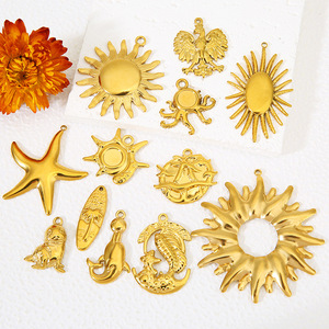 Pendentif en acier inoxydable Étoile de mer, Dauphin, Thème Océan, pour la création de bijoux, accessoire de collier DIY - Product Image 1