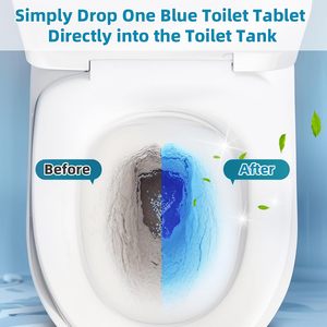 Tablettes bleues jetables écologiques pour cuvettes de toilettes, désodorisant et détartrant automatique pour salle de bain - Product Image 4