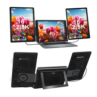 Monitor Portátil Triple Desmontable de 16 Pulgadas y 2.5K para Pantalla Dual de Laptop, Negocios y Juegos, IPS 16:10