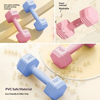 Mancuernas KAIS/Kangais KAIS-008 para Mujeres, Equipo de Fitness para el Hogar, 2 kg por Par, Nuevas con Revestimiento de Goma, Compactas para Jóvenes, Ejercicios de Core y Abdominales