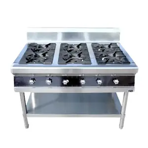 RUITAI Floor Type 4 6 8 Gas Burners Commercial Restaurant Stove Stainless Steel Gas Burner With Table