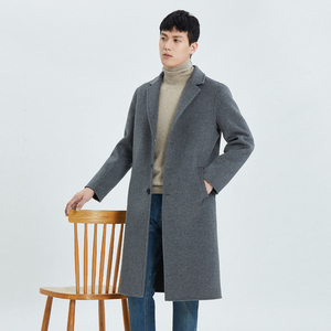 Cappotto da Uomo OEM ODM di Alta Qualità, Monopetto in Lana, Versatile e Alla Moda, 100% Lana con Collo Turndown, Tinta Unita - Product Image 6