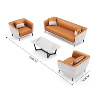 Canapé de bureau modulaire en cuir de haute qualité, design européen moderne et confortable, ensemble de meubles de bureau personnalisés