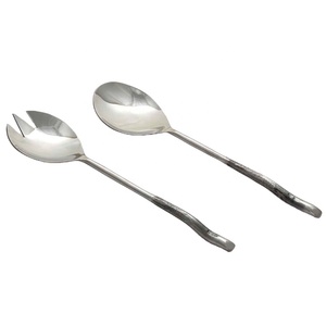 Elegant Cutlery Set <b>Silver</b> Stainless Steel Dessert Forged Wrought End Handle Rice Salad Server Dinnerware Tableware Cutlery Set - Product Image 1