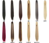 Queue de cheval synthétique lisse en fibre haute température, extension de cheveux de 22 pouces, 150g, résistante à la chaleur, avec pince à griffes pour femme, application facile