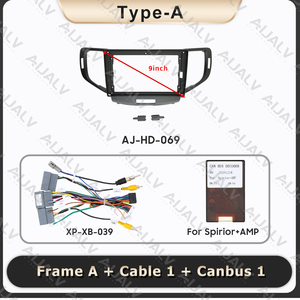 Façade d'autoradio 9'' pour Honda Spirior 2009-2013 LHD, avec texture, double DIN, accessoires intérieurs auto, panneaux décoratifs - Product Image 5