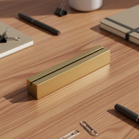 Support de présentation de cartes en laiton massif de 8 cm, porte-étiquettes à rainures pour magasin de détail et présentation sur table de banquet