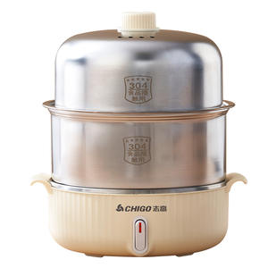 Cuiseur à œufs Chigo en acier inoxydable 304, monocouche, avec arrêt automatique, mini machine à petit-déjeuner pour usage domestique - Product Image 5