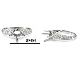 Hong Kong Livraison Rapide Fine Jewelry Griffe Réglage 18K Solide Or Blanc Naturel VS SI Diamant Semi Monture Bague De Fiançailles Pour Les Femmes - Product Image 2