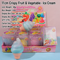 Jouet Squishy aux Fruits 11cm, Squishies Croustillants et Moelleux, Pastèque, Fraise, Raisin, Ananas, Crème Glacée, Jouet Sensoriel Anti-Stress