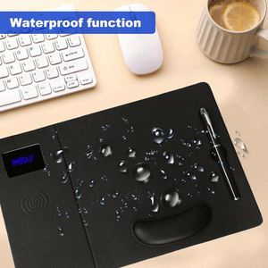 <b>Large</b> Size 15W Fast Wireless Charger <b>Desk</b> Mat LED Logo Mouse Pad for Android Phone with UV Printed Logo - Product Image 5