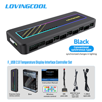 LOVINGCOOL Nouveau Kit de Contrôle de Ventilateurs pour Boîtier PC, Double 10 Ventilateurs avec Interface USB 2.0, Extension de Connexion Multimédia pour Radiateur