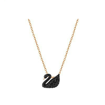 Rose gold black swan trumpet necklace