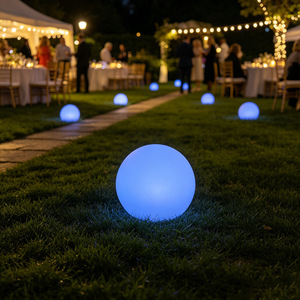 Lampe sphérique LED pour jardin, lampe décorative à changement de couleur pour patio, cour, paysage - Product Image 2