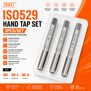Jeu de tarauds manuels SXT ISO529 standard, 3 pièces/ensemble, à cannelures droites, métriques, pour taraudage manuel, comprenant un taraud conique et un taraud de renfort - Product Image 1