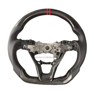 Popular Wholesale Leather Red Double <b>Stripes</b> Carbon Fiber Steering Wheel for Honda Accord 10th <b>Car</b> Steering Wheel - Product Image 1