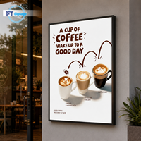 Boîte à lumière LED murale personnalisée pour menu, cadre d'affichage en acrylique pour publicité de café, salon de thé