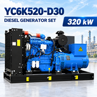 Groupe électrogène diesel de type ouvert Yuchai YC6MJ520-D30 320 kW 400 kVA 50 Hz 1500 tr/min triphasé pour l'alimentation électrique industrielle des usines