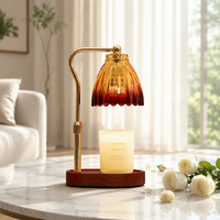 Lampe chauffe-cire électrique en métal, diffuseur de parfum sans fumée, avec minuterie et intensité réglable, pour bricolage, décoration et aromathérapie, veilleuse