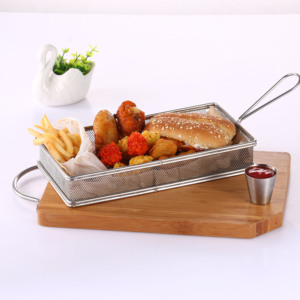 ตะกร้าทอดสเตนเลสขนาดเล็ก - ตะกร้าเสิร์ฟอาหาร - Product Image 1