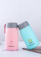 Vente en gros 300ml 400ml Portable Cartoon Petite Tasse Sport Double Paroi Verre Bouteille D'eau Cadeau