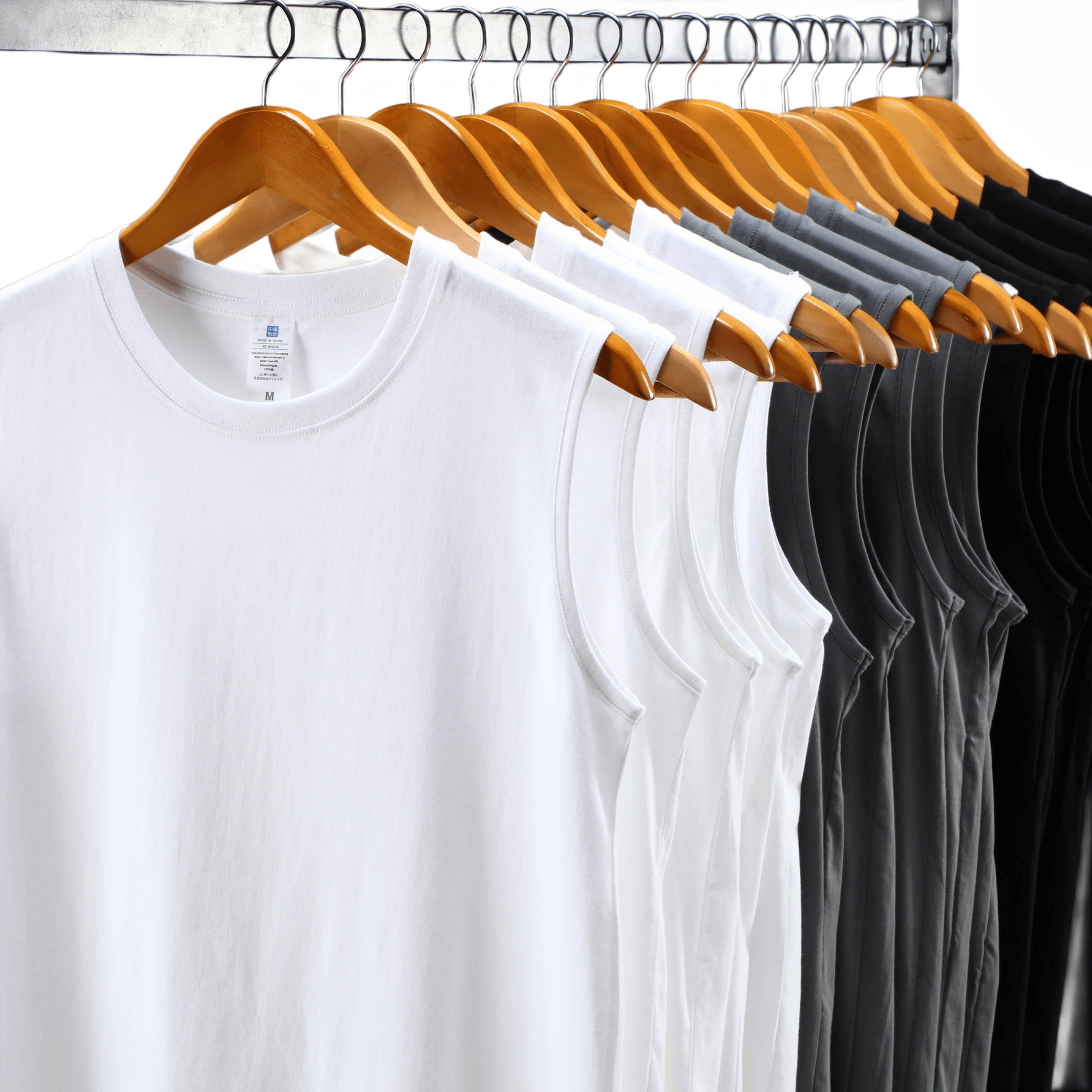 Man Gym Fitness Muscle Shirts Tee 230g Heavyweight Tank Singlet Homme En Coton T-shirts Men's tank Top Undershirt for Men