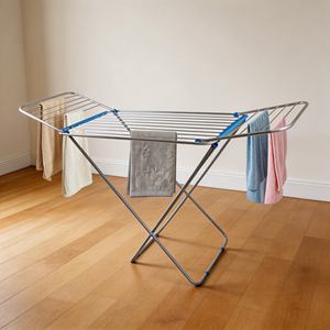 Séchoir à linge pliable à un seul niveau personnalisé, grande taille, support métallique multifonctionnel pour vêtements et serviettes - Product Image 4
