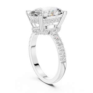 Luxury Style 14Kt 18Kt Gold 4ct Oval cut Lab Grown Diamond Ring for Women Rhodium Plated Bridal Wedding Engagement Jewelry Gift - Product Image 3