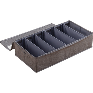 Six Compartment Fabric Shoe <b>Storage</b> <b>Box</b> Gray Under Bed Organizer Bedroom <b>Storage</b> 30L 40L Capacity Rectangle Shape Solid Color - Product Image 5