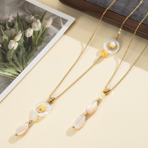 Collar <span class=keywords><strong>de</strong></span> Clavícula con Cuentas <span class=keywords><strong>de</strong></span> Piedra Natural <span class=keywords><strong>de</strong></span> Concha, Abalón y Ojo <span class=keywords><strong>de</strong></span> Gato, Personalizado, al por Mayor, para Mujer, <span class=keywords><strong>de</strong></span> Temperamento Elegante - Product Image 3