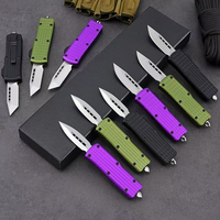 Vente flash - Couteau pliant multifonctionnel de petite taille avec lame en acier D2 et manche en alliage d'aluminium, idéal pour les activités de plein air, mini, portable, DIY